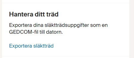 Exportera träd
