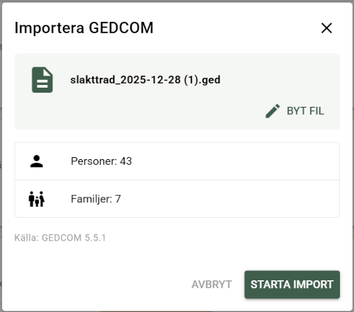 Starta import
