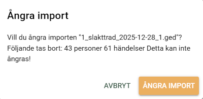 Ångra import