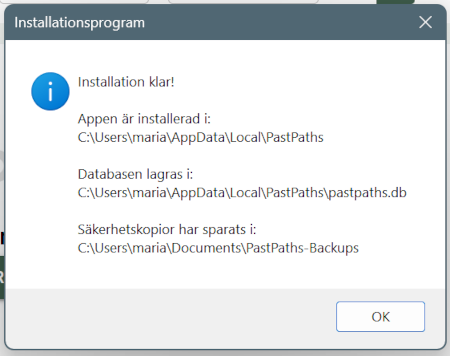 Sista steget i installationen