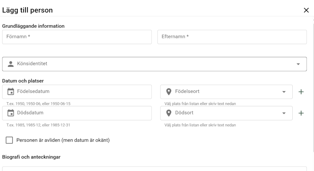 Formulär för personer